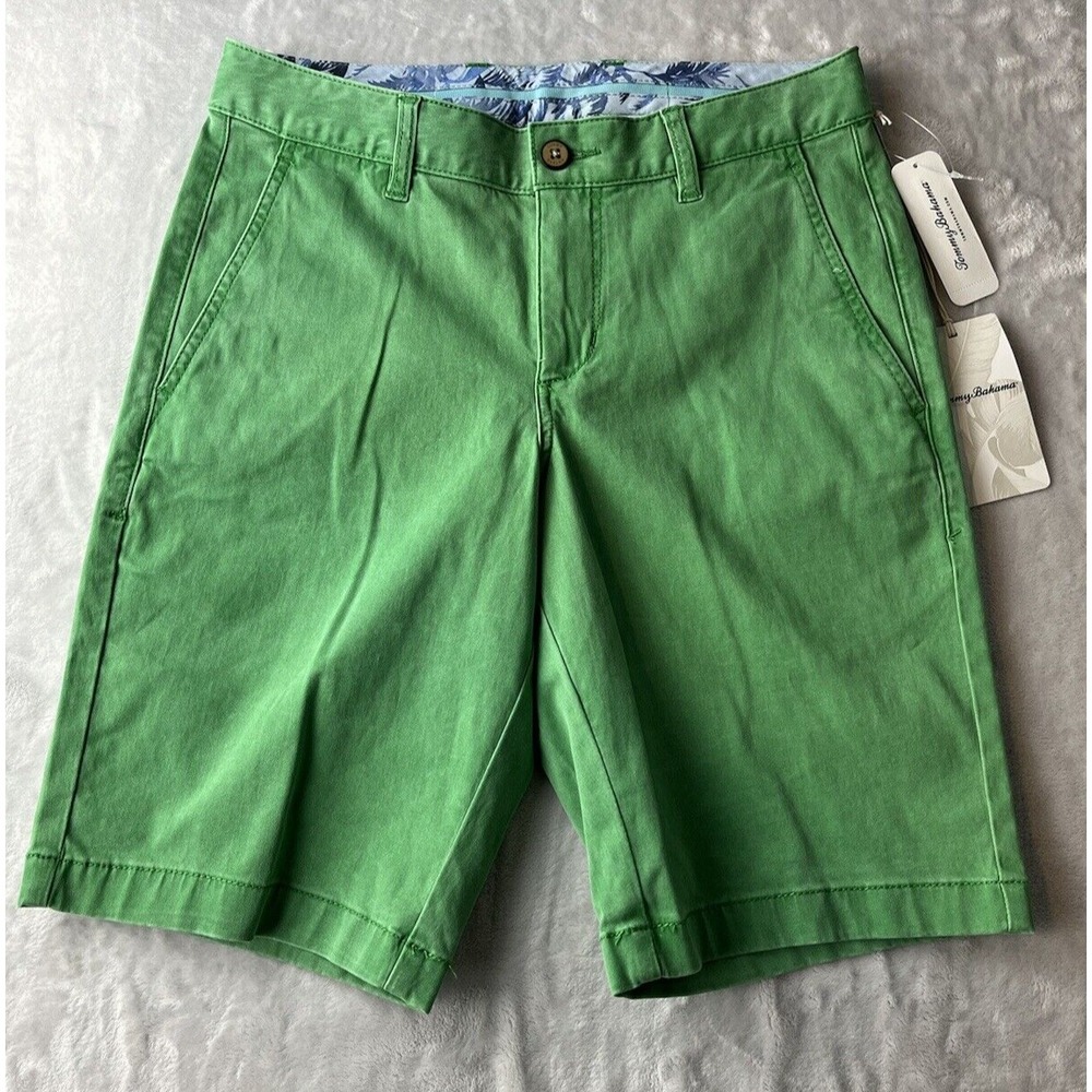 Tommy Bahama Boracay Short Mens 28 Green Chino Stretch 11 Inseam Preppy NWT